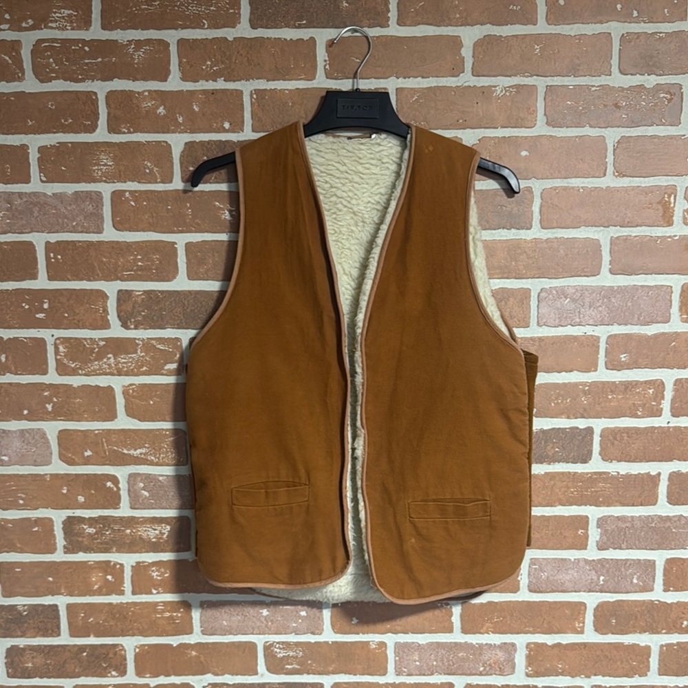 Brown Suede Sherpa Vest.